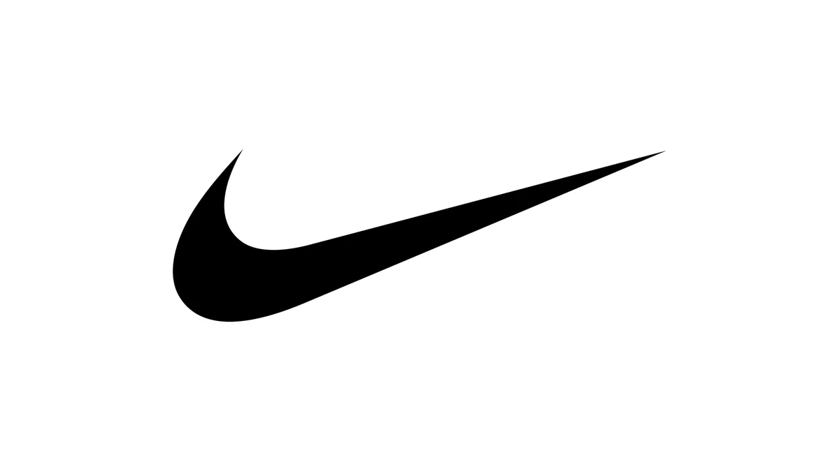 Swoosh oficial da Nike, preto sobre branco